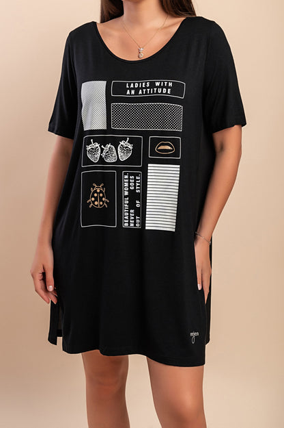 Tunica stampata, nera