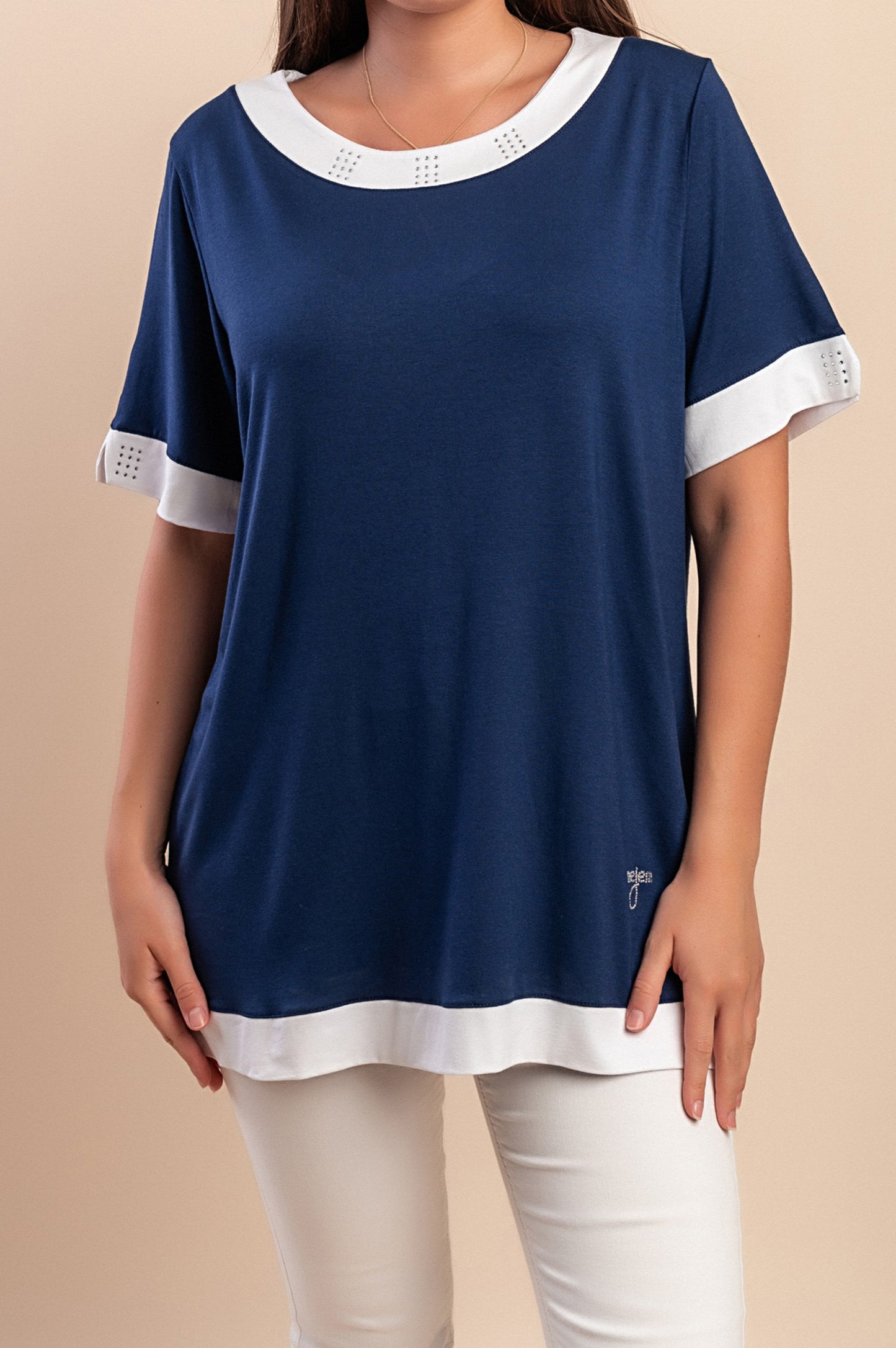 T-shirt in viscosa, blu scuro