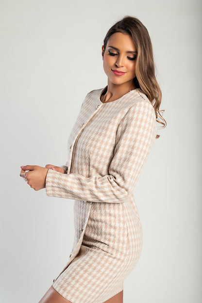 Giacca corta in tweed, beige