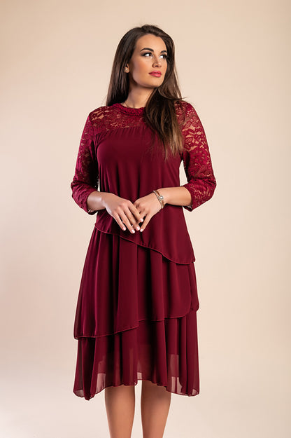 Abito elegante con pizzo, blu scuro