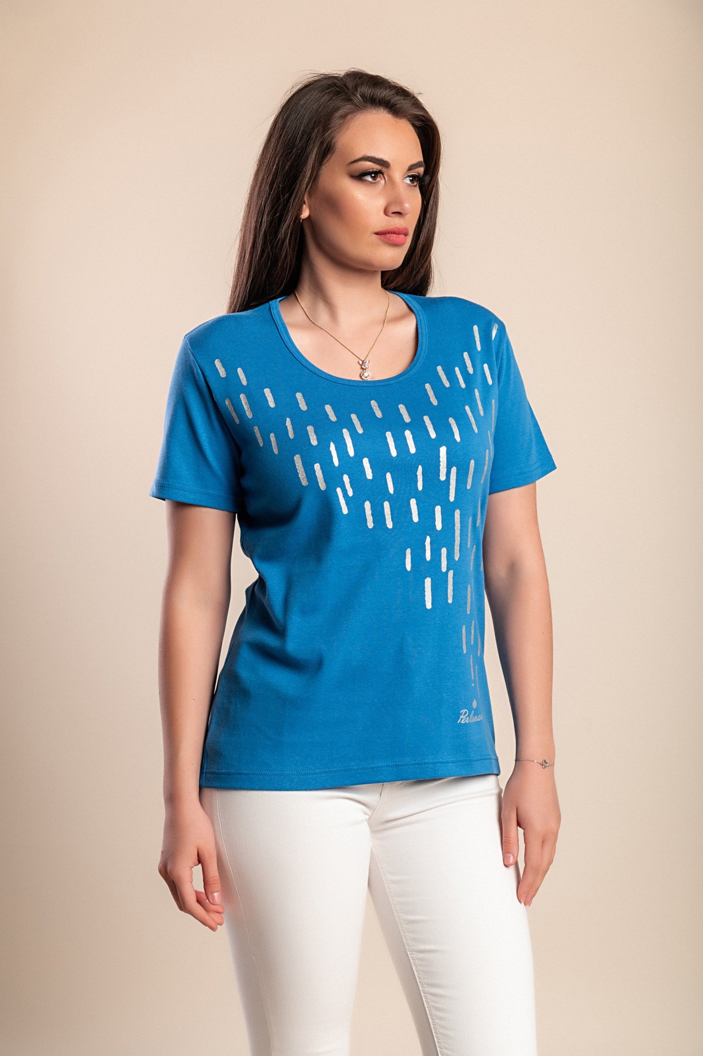 T-shirt stampata, blu