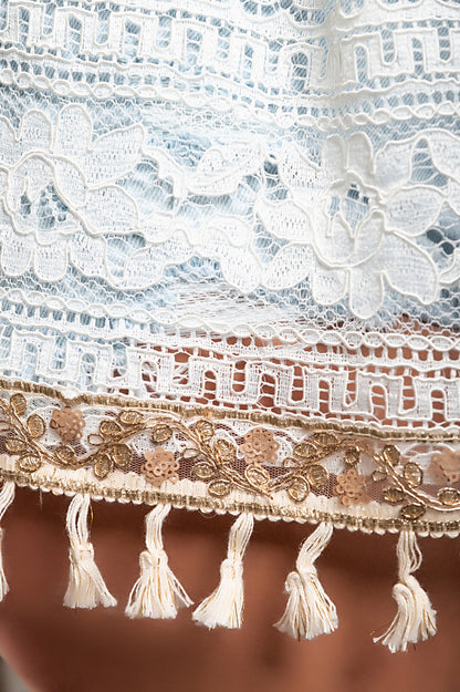 Mini abito estivo in pizzo Bangui, beige