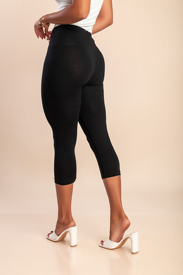 Leggings capri taglie forti, neri