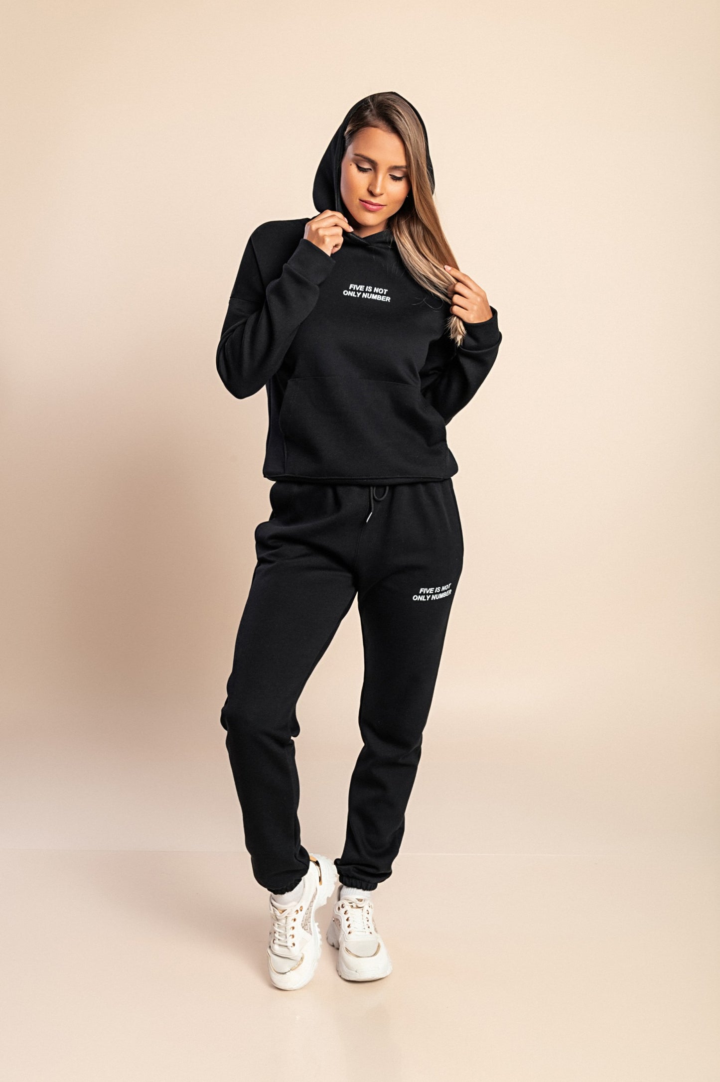 Tuta in cotone due pezzi, nera