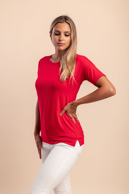 Maglietta girocollo, rossa
