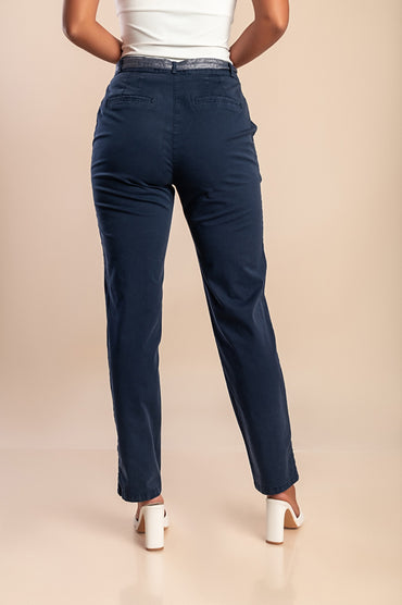 Pantaloni con cintura, blu