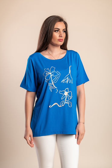 T-shirt stampata, blu