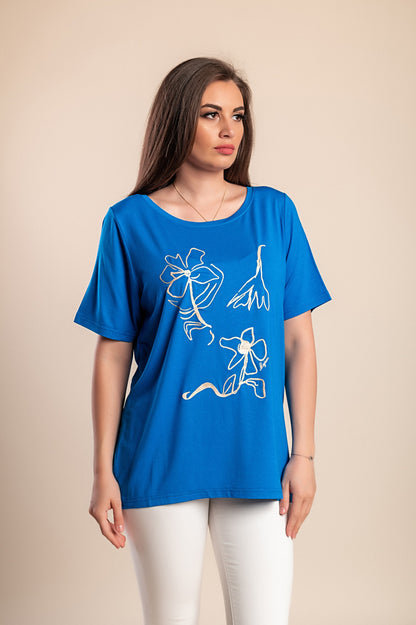 T-shirt stampata, blu