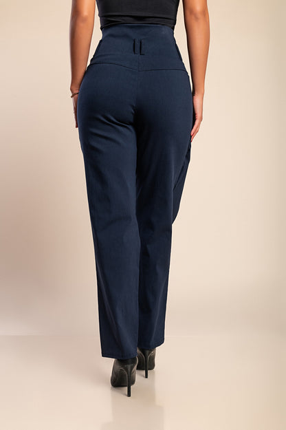 Pantaloni eleganti con volant, neri