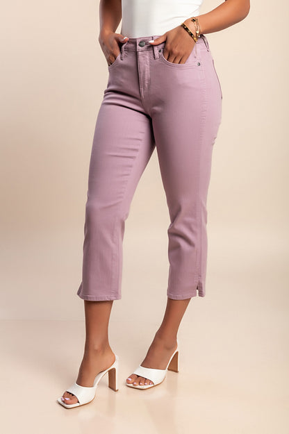 Jeans capri taglie forti, viola