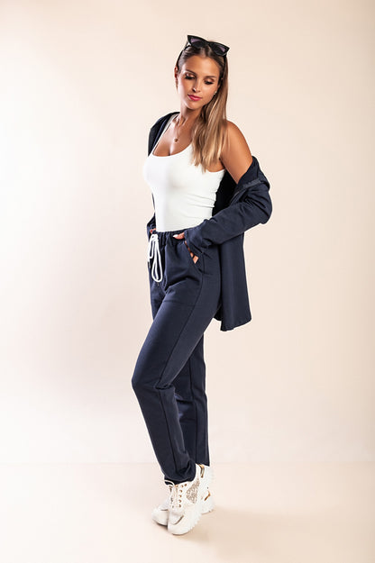 Completo tuta con zip, grigio chiaro