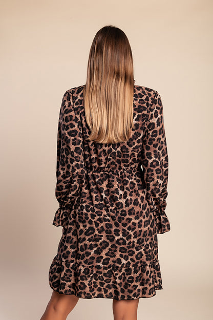 Mini abito con stampa leopardata, leopardo