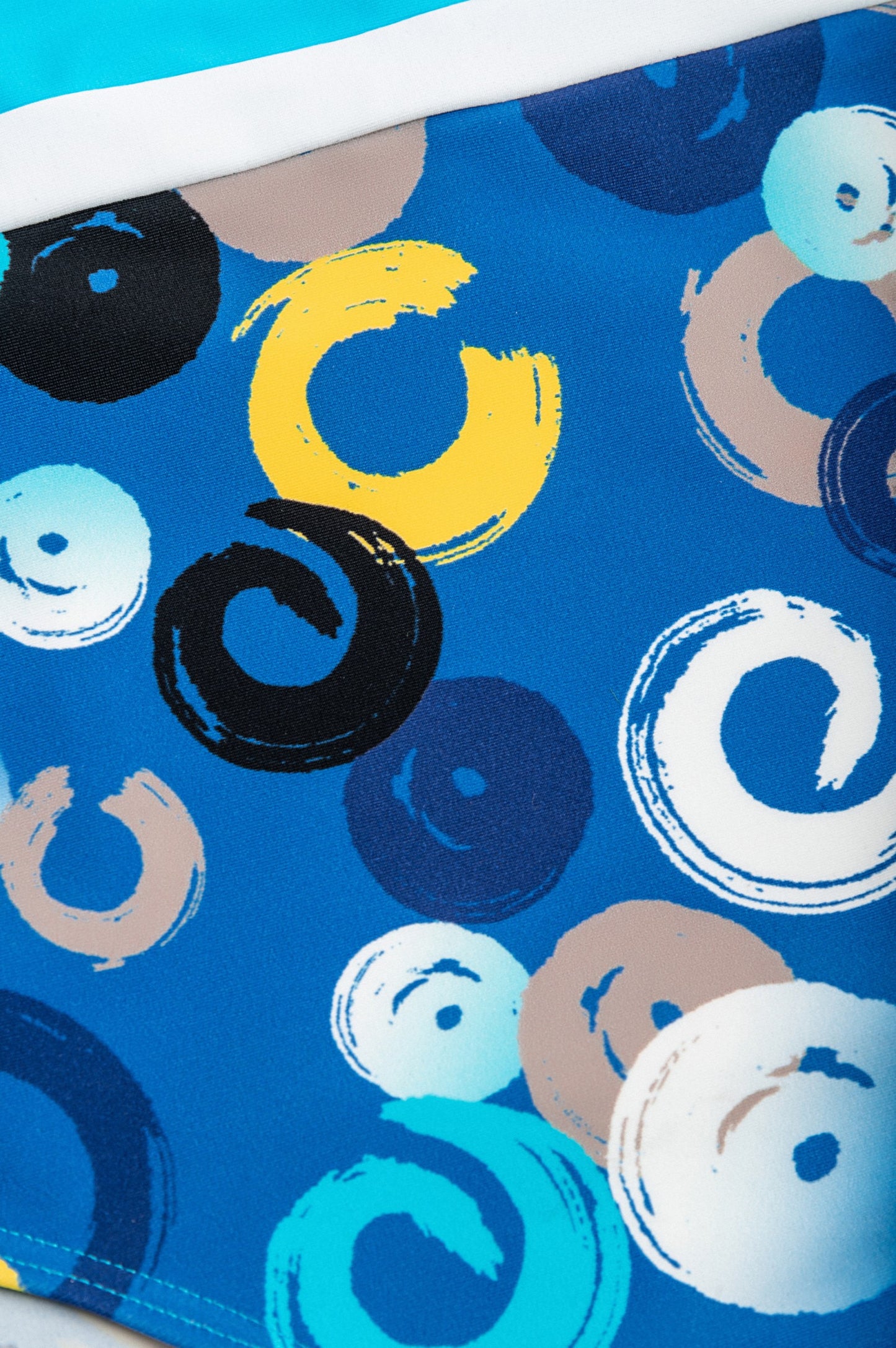 Costume da bagno due pezzi taglie forti con stampa, blu