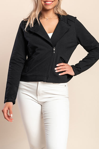 Top con cerniera, oliva