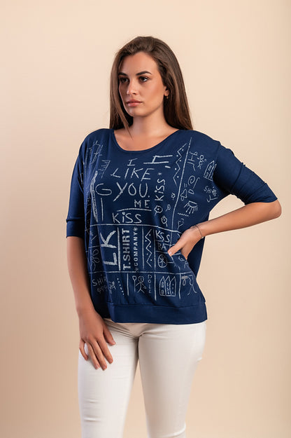 Maglietta con stampa, bianca