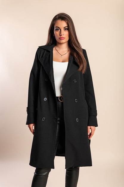 Trench elegante con bottoni, cammello