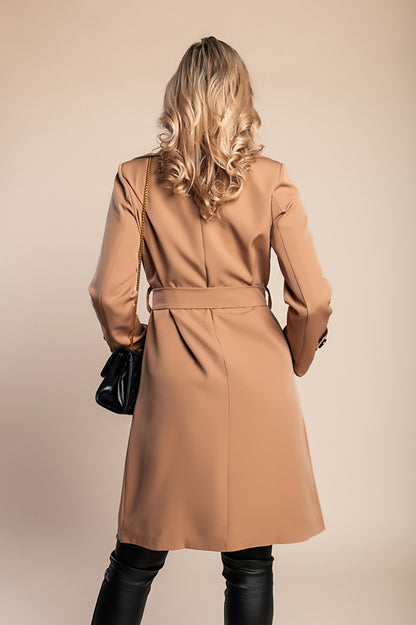Elegante trench con bottoni, beige