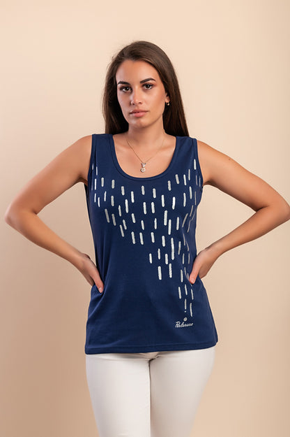 Top senza maniche in cotone, verde