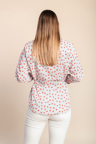 Camicia stampata, bianca
