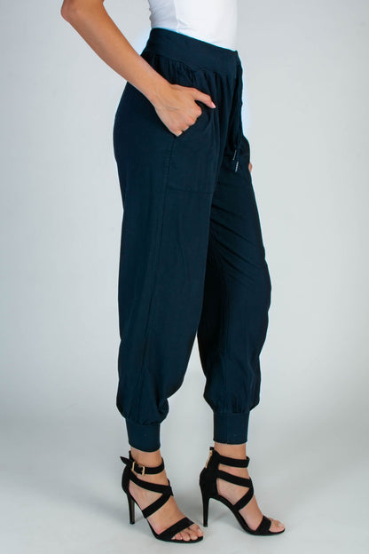 PANTALONI LUNGHI CON TASCHE ED ELASTICO IN VITA AMORY, BEIGE