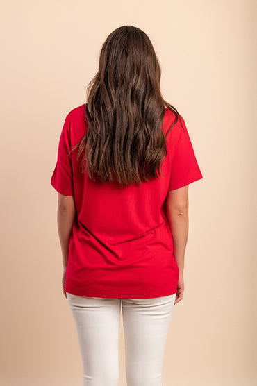 Maglietta girocollo, rossa