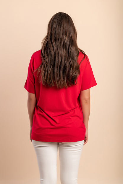 Maglietta girocollo, rossa