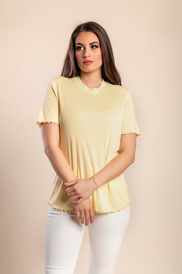 Maglietta girocollo, gialla