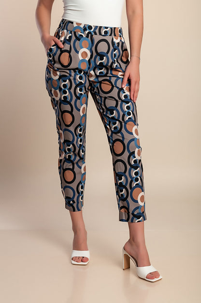 Pantaloni eleganti stampati, grigi