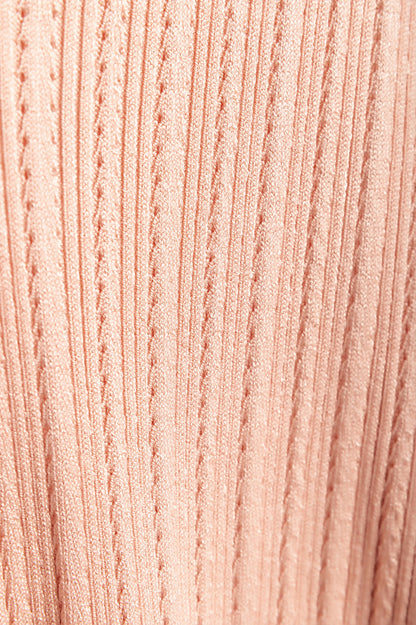 Top in maglia taglie forti con colletto, rosa chiaro