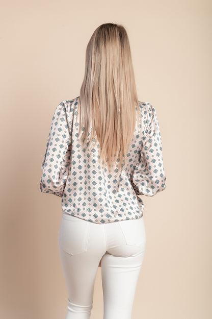 Camicetta stampata, colore beige