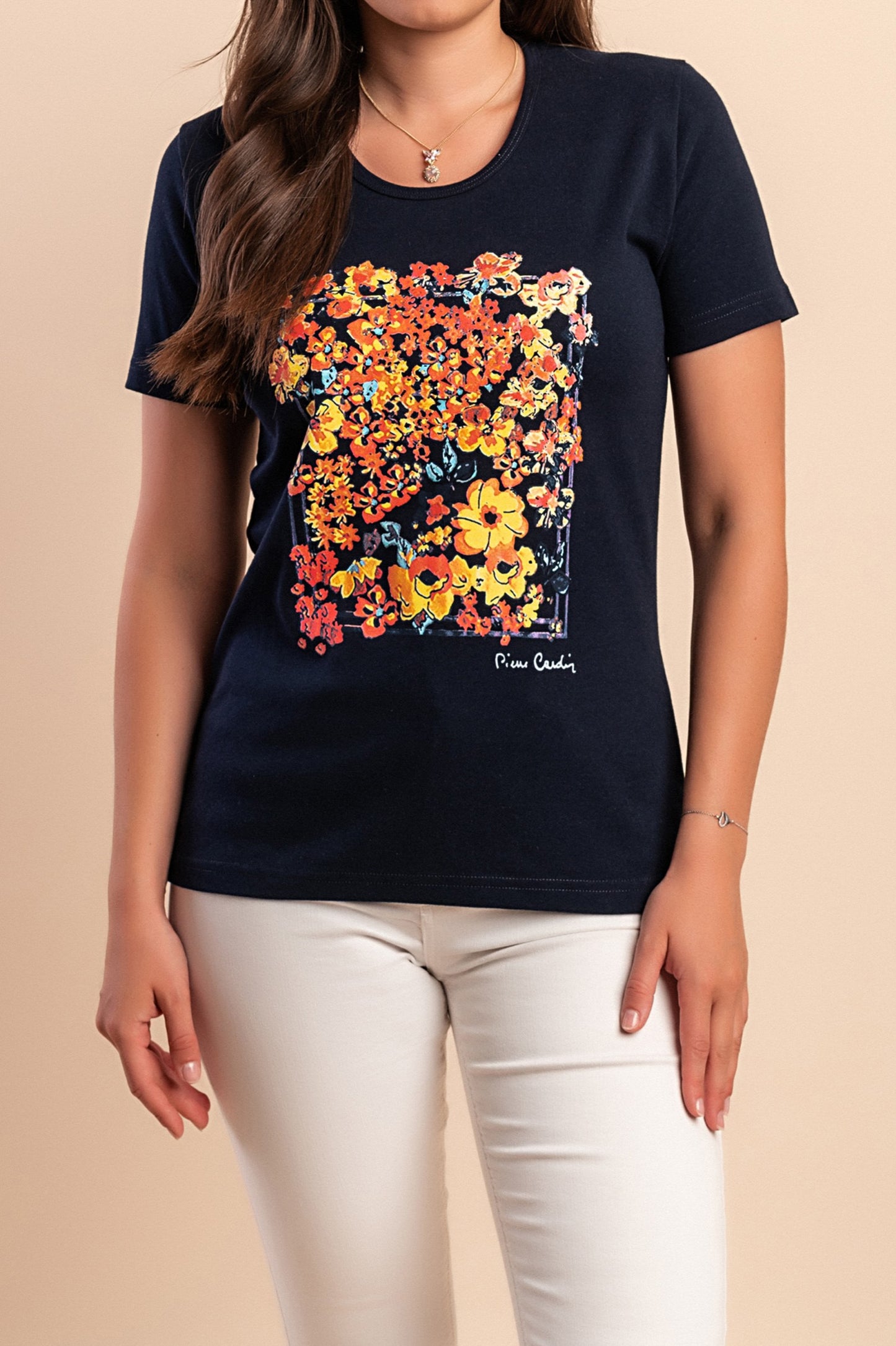 T-shirt in cotone con stampa, nera