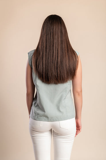 Camicia senza maniche, bianca