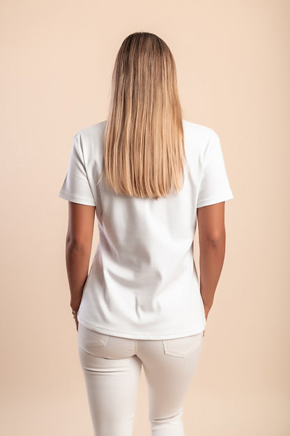 T-shirt in cotone con stampa, rosa chiaro