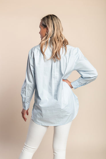 Camicia in cotone, azzurra
