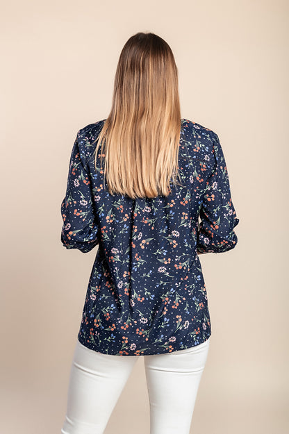 Camicetta stampata, blu scuro