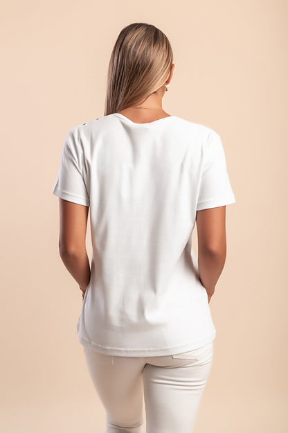 T-shirt in cotone con stampa, verde