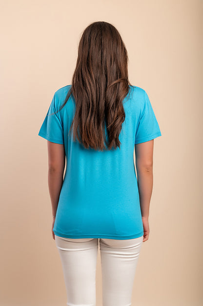 T-shirt stampata, azzurra