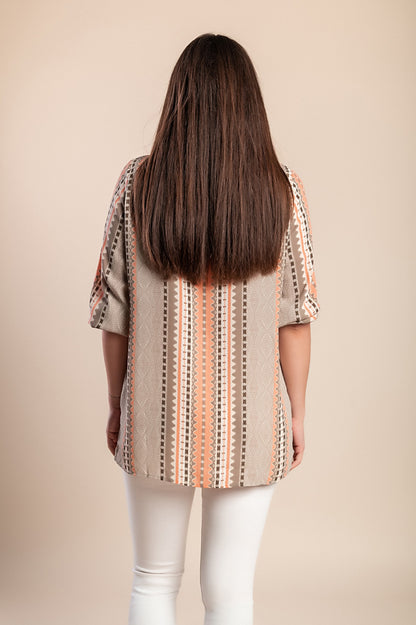 Camicetta stampata, beige