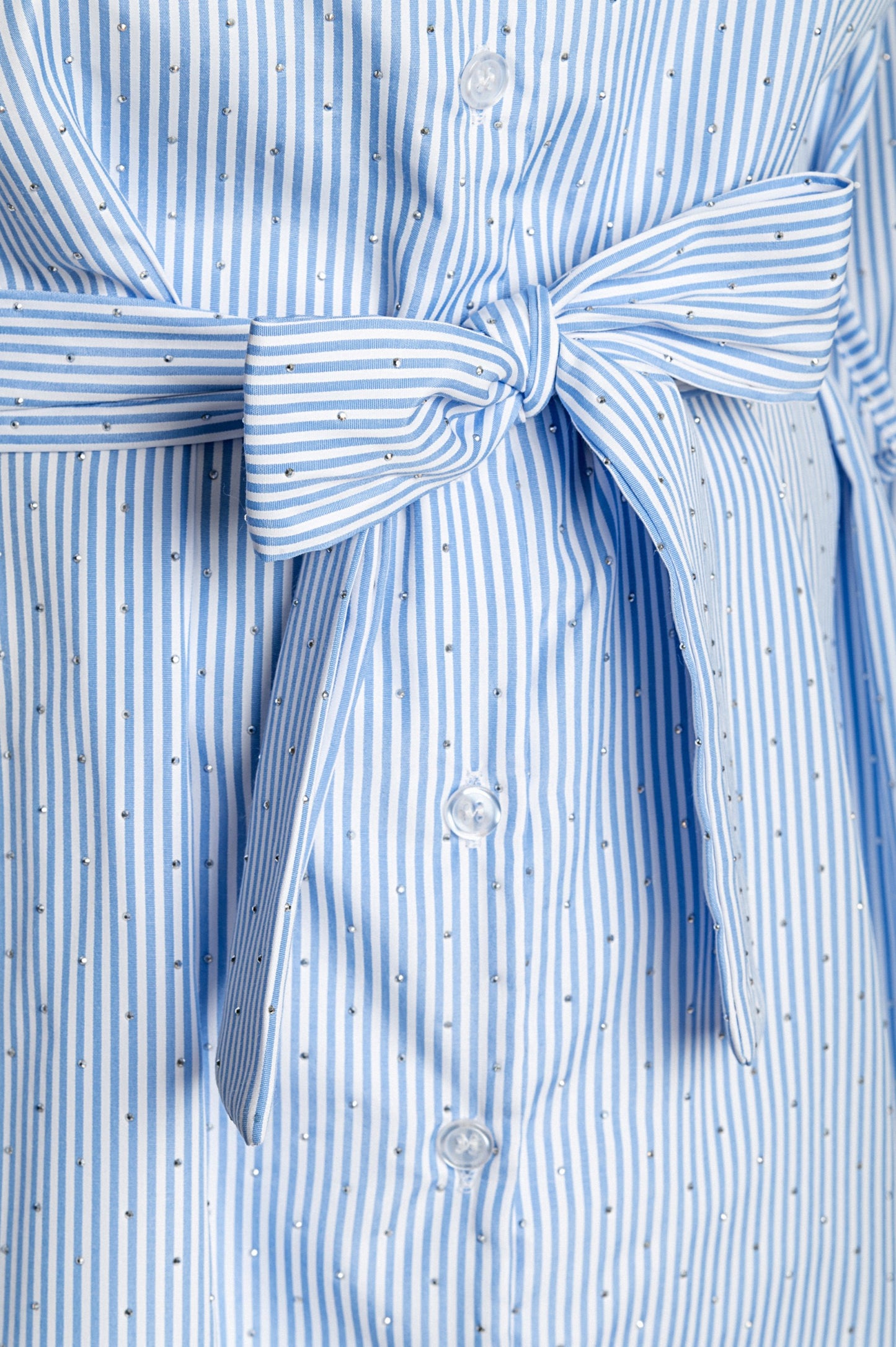 Camicia lunga a righe, blu