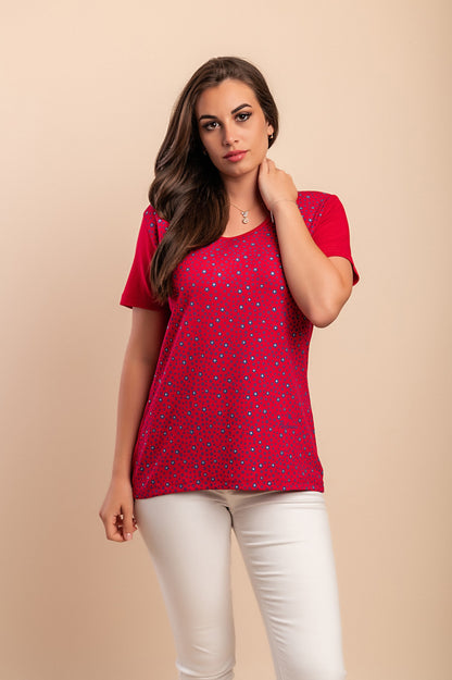 T-shirt in cotone con stampa, blu scuro