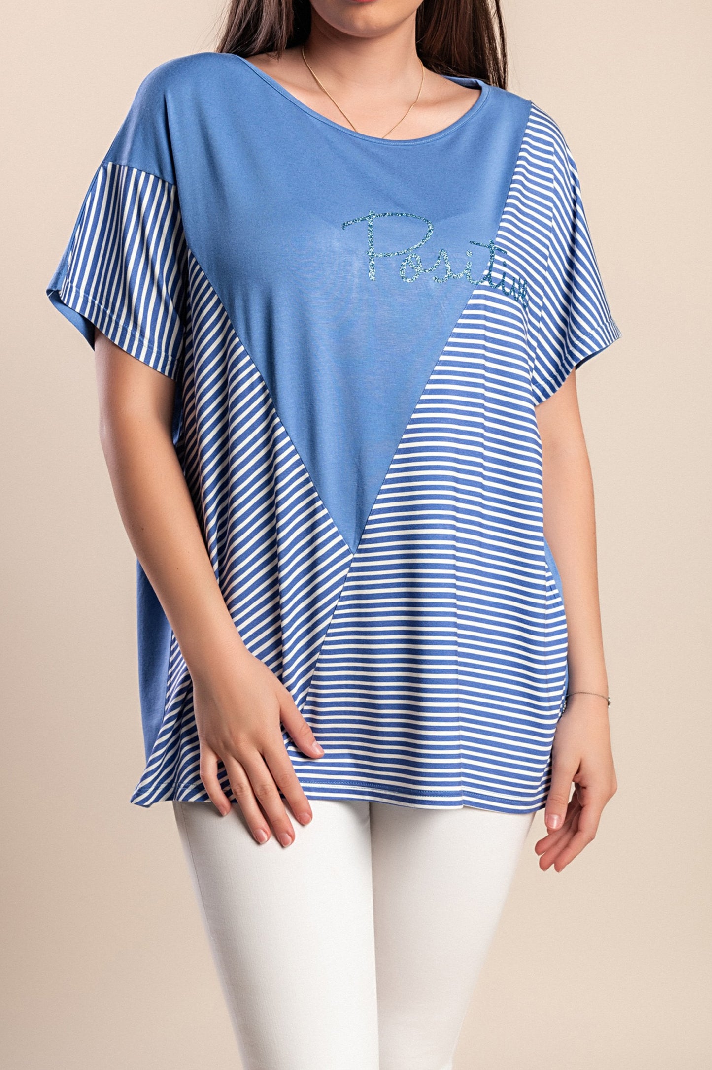 T-shirt stampata, blu