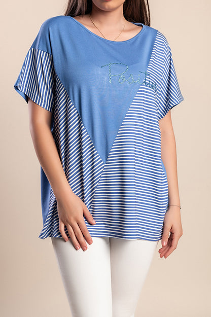 T-shirt stampata, blu