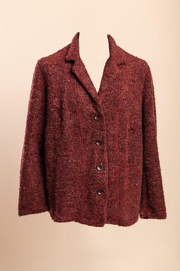 Cappotto corto con bottoni, bordeaux