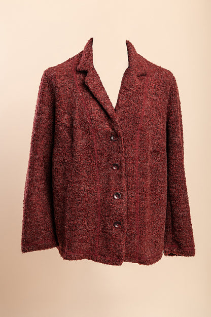 Cappotto corto con bottoni, bordeaux