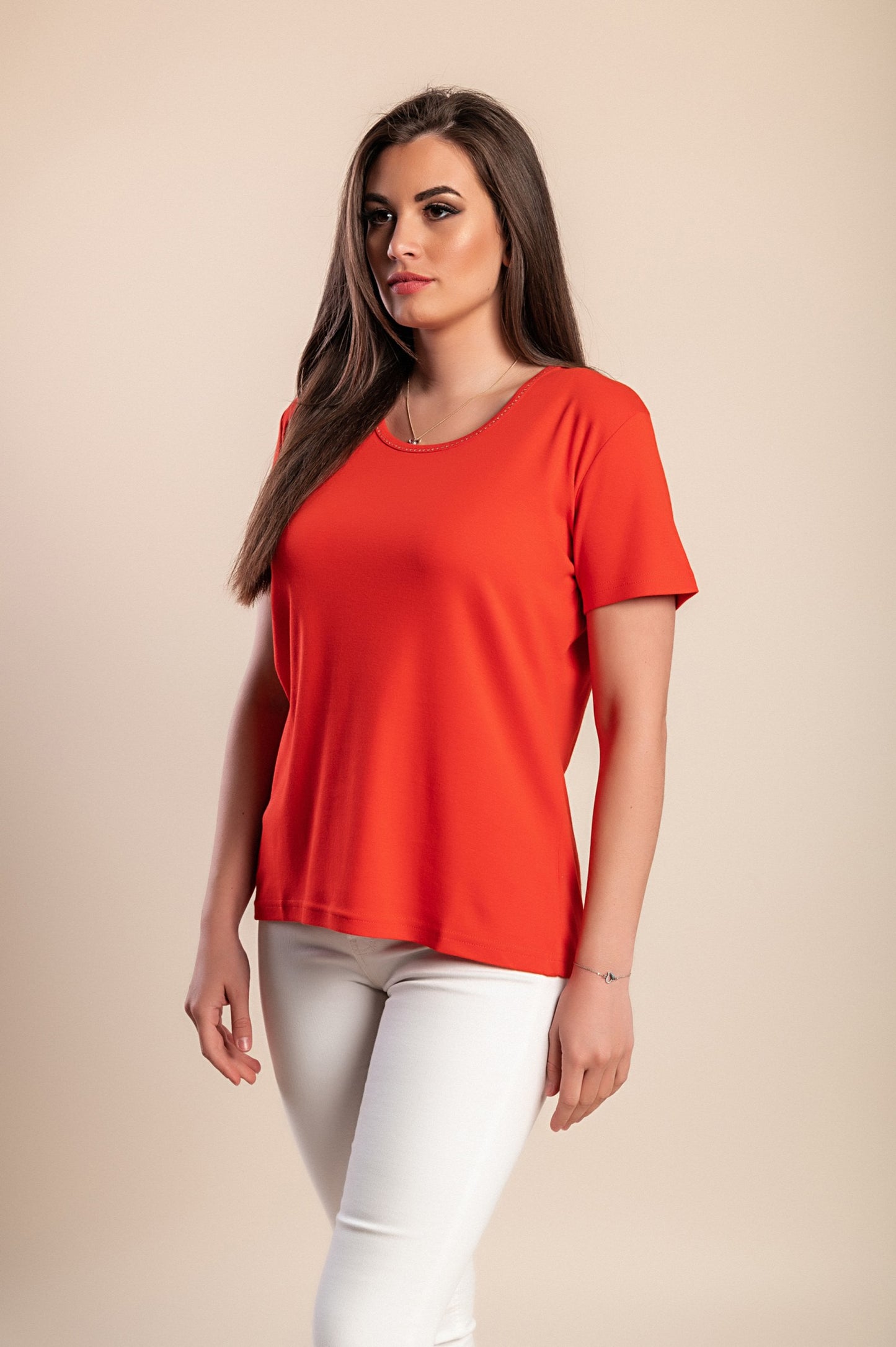 T-shirt girocollo, blu scuro