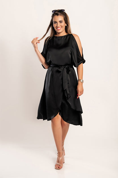 Elegante abito midi con cut-out Thiena, fucsia