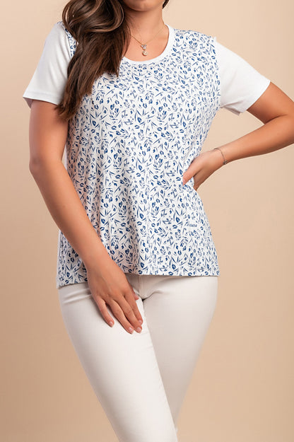 T-shirt in cotone con stampa, bianca