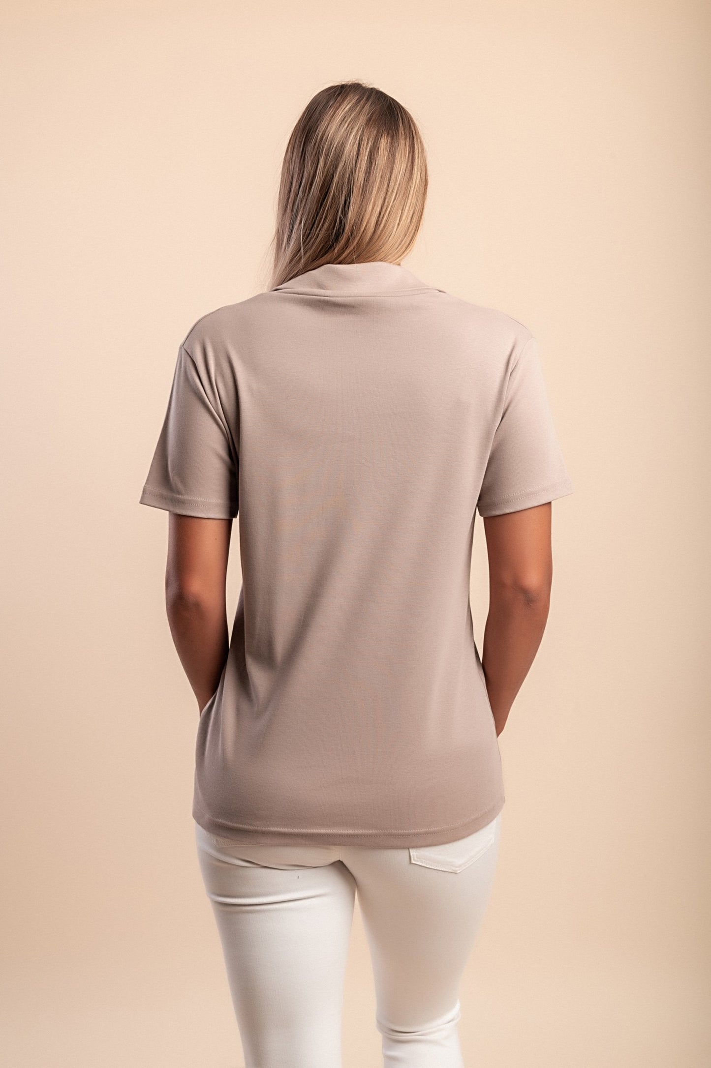 Camicia in cotone taglie forti con colletto, menta