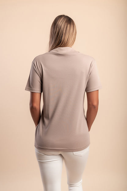 Camicia in cotone taglie forti con colletto, menta