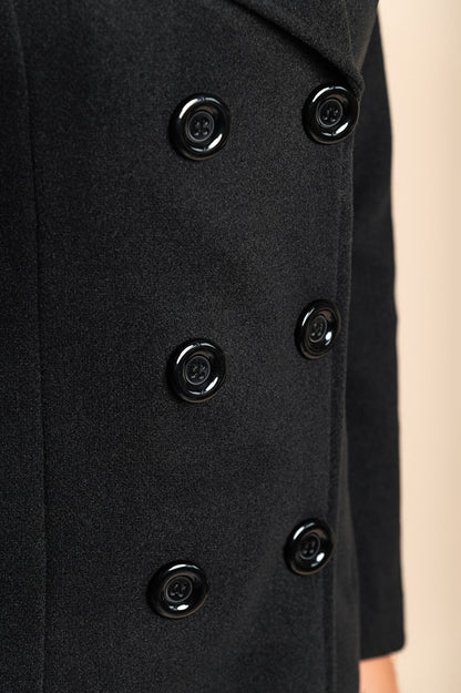 Cappotto elegante con bottoni, nero